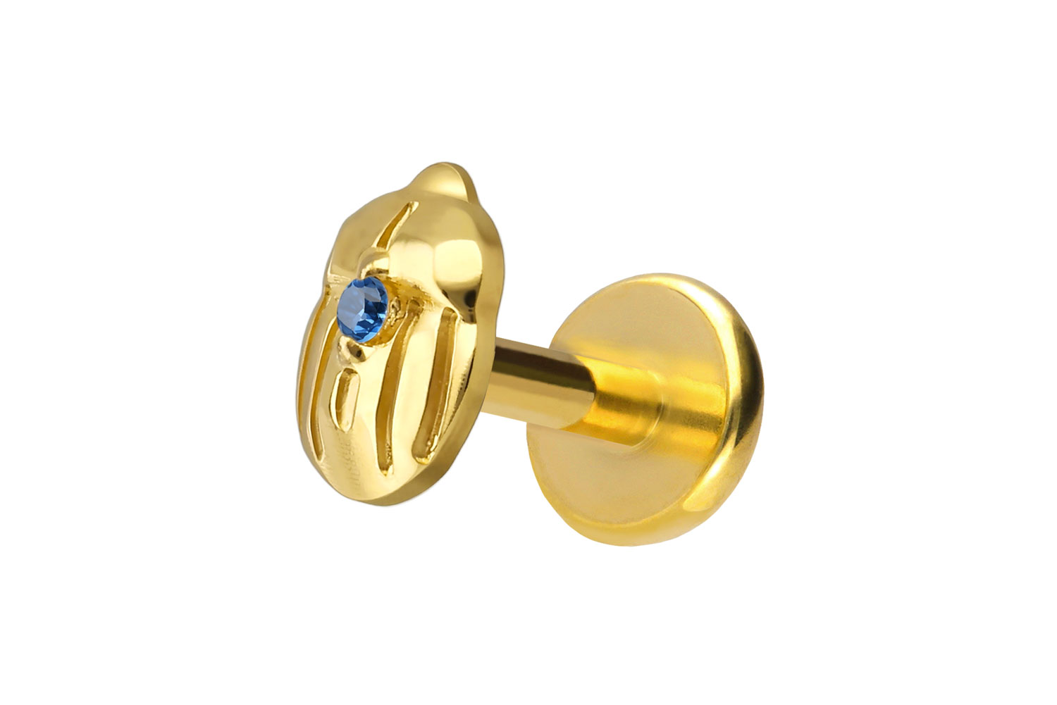 Titan Labret Piercing mit Push Fit SKARABÄUS